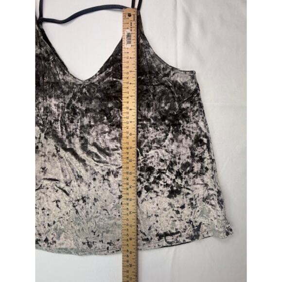 American Eagle Velvet Crushed Cami Tank Top Gray Black L - Picture 7 of 14